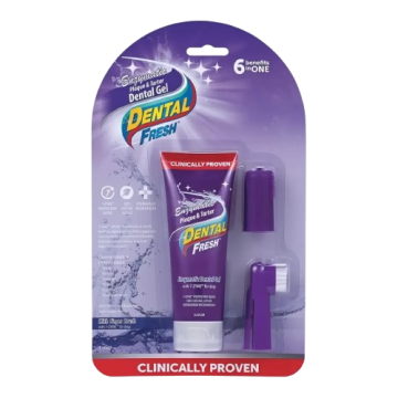 Dental Fresh Pets Dental Gel Enzymatic Plaque & Tartar w/Finger Brush 70g